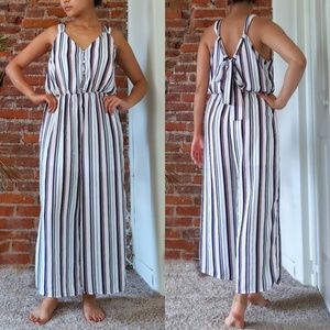 EUC striped jumpsuit